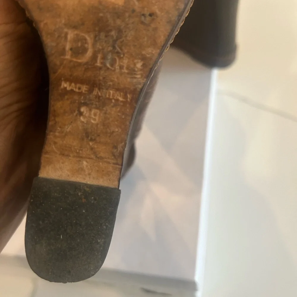 Christian Dior- Cannage Leather Peep Toe Wedge Pumps- size 39 (US Women’s 9) - Picture 12 of 14